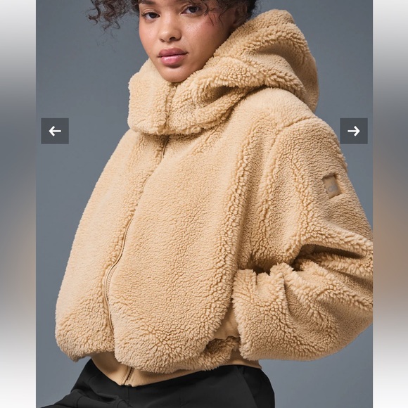 ALO Foxy Sherpa jacket size small camel color teddy - Picture 2 of 15